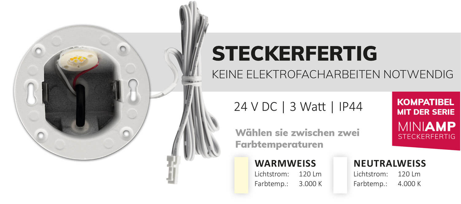 wandeinbauleuchte steckerfertig