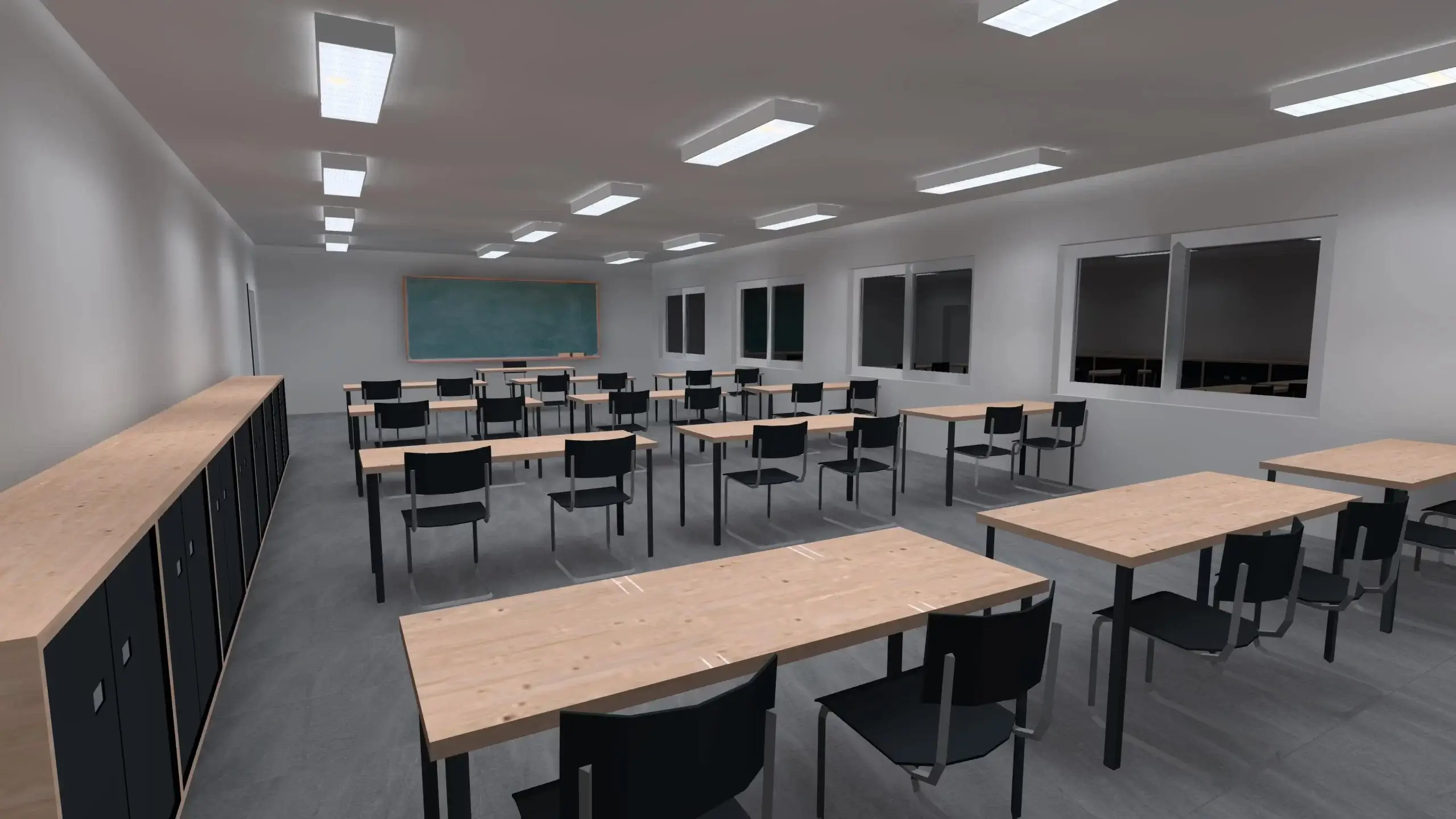 klassenzimmer leuchtstoffröhren