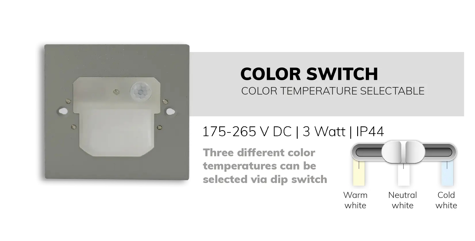 wandeinbauleuchte color switch