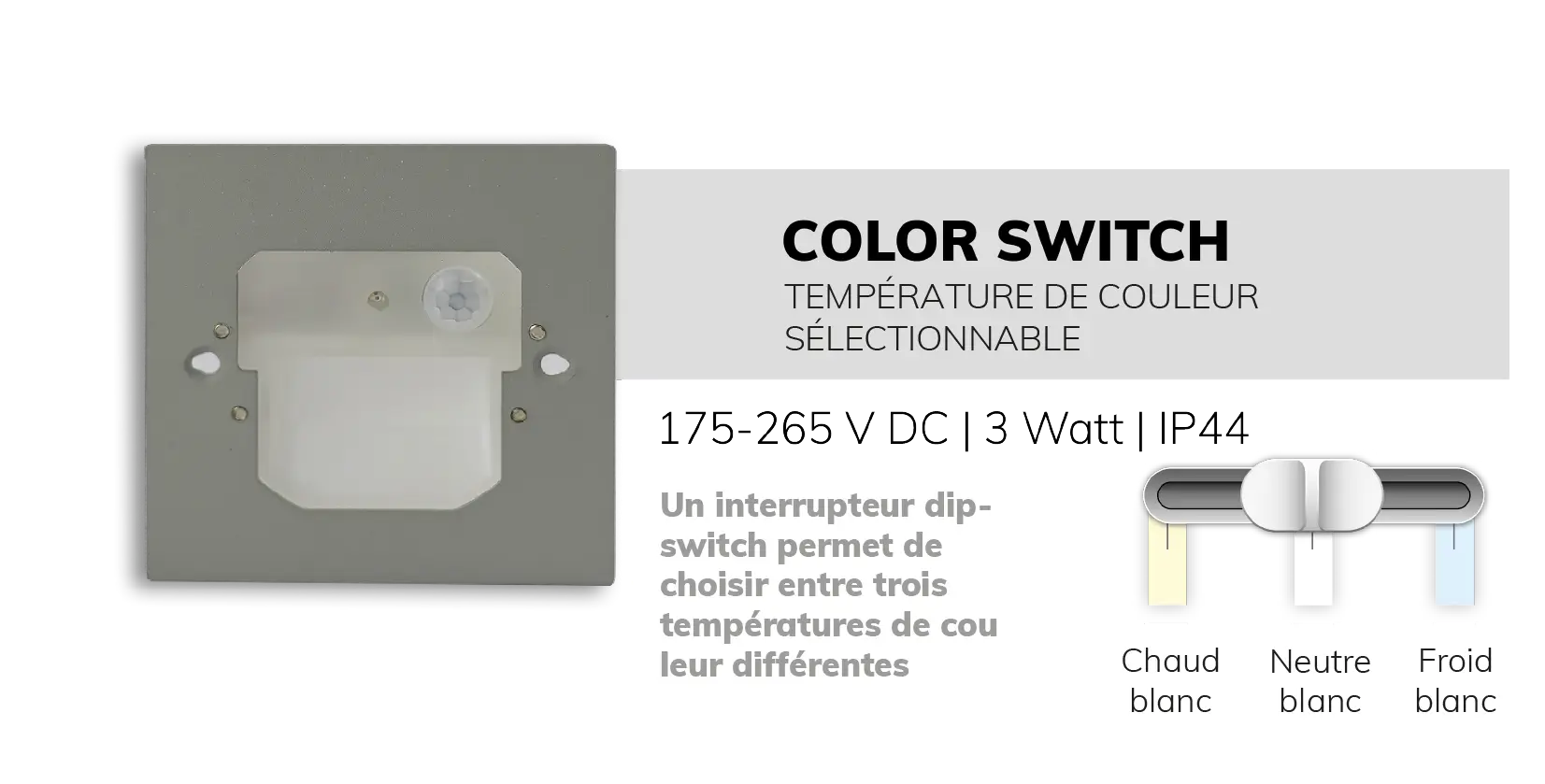 wandeinbauleuchte color switch