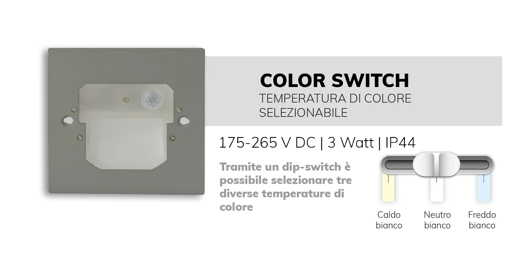 wandeinbauleuchte color switch