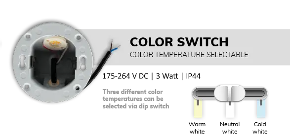 wandeinbauleuchte color switch
