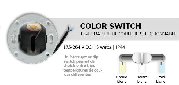 wandeinbauleuchte color switch