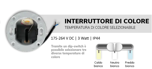 wandeinbauleuchte color switch