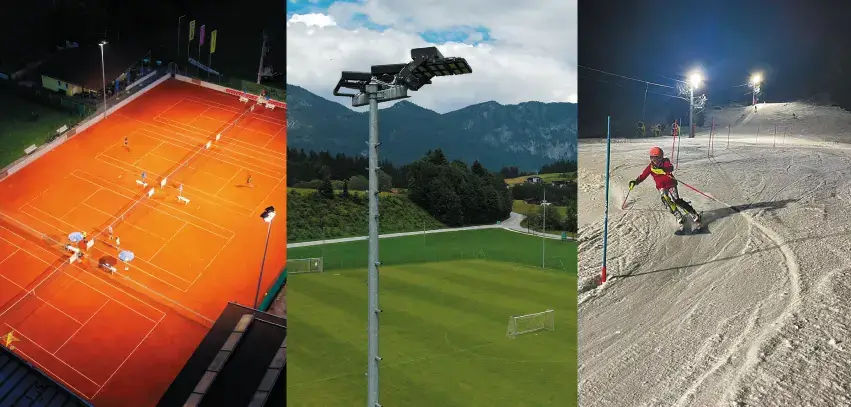 LED Lichtanlagen für Sportplätze und Skipisten