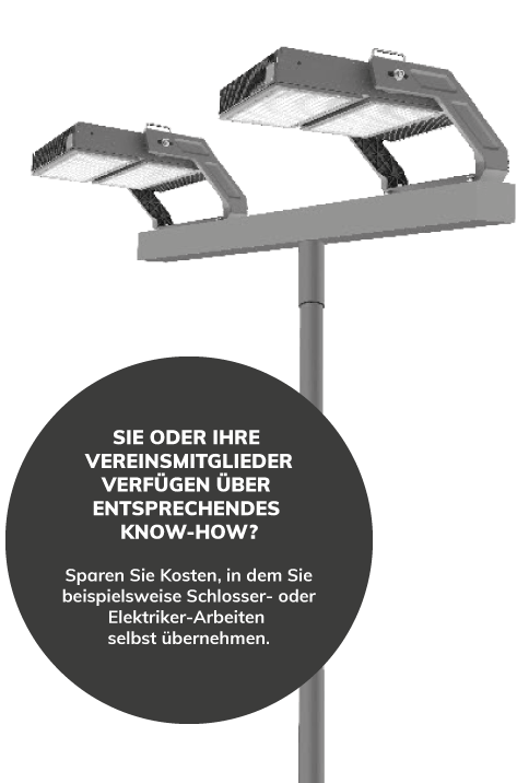 lichtanlagen led flutlichtmast konisch